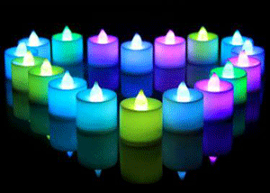 Flickering Blue LED Tea Lights Battery Powered - Pack of 24